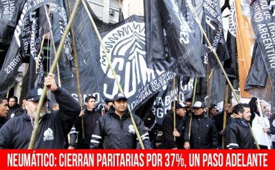 Neumático: cierran paritarias por 37%, un paso adelante