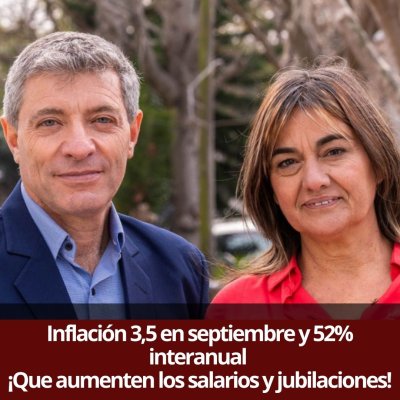 Inflación 3,5 en septiembre y 52% interanual - ¡Que aumenten los salarios y jubilaciones!