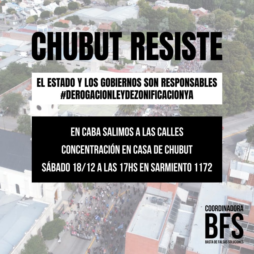 ¡Que se anule la ley de zonificación minera! Acto Casa Chubut en CABA