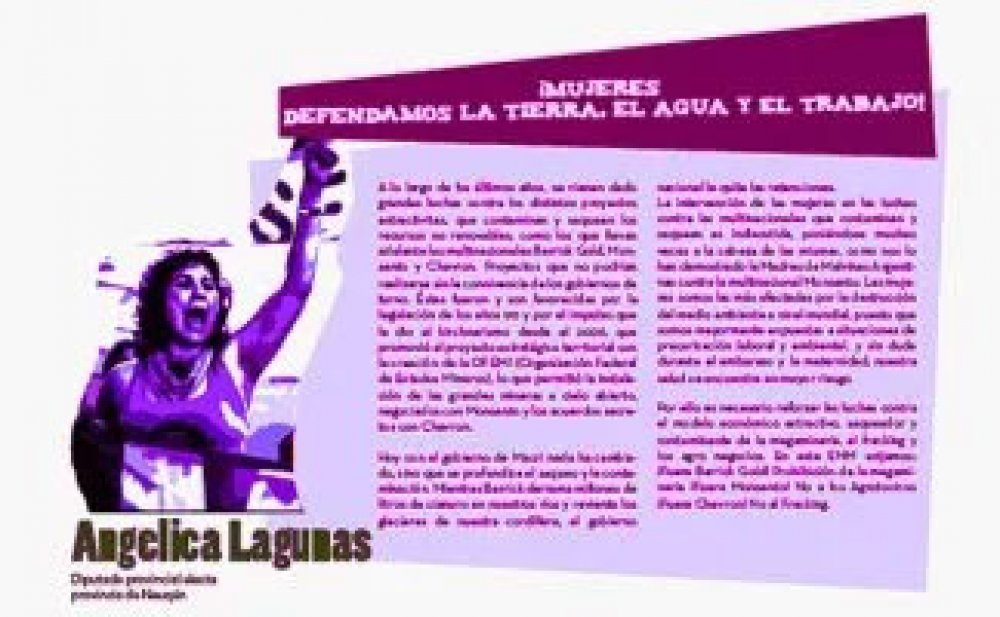 ¡Mujeres… defendamos la tierra, el agua y el trabajo!