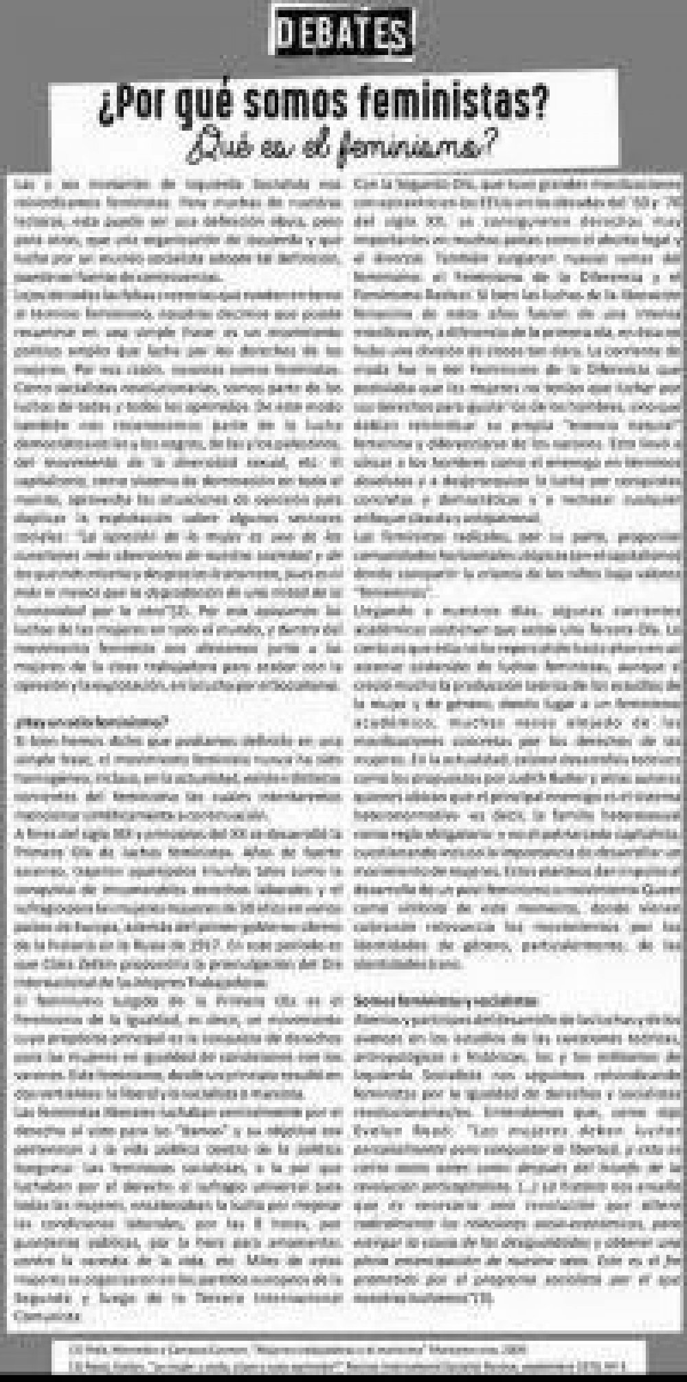 Debate: ¿Por qué somos feministas? ¿Qué es el feminismo?