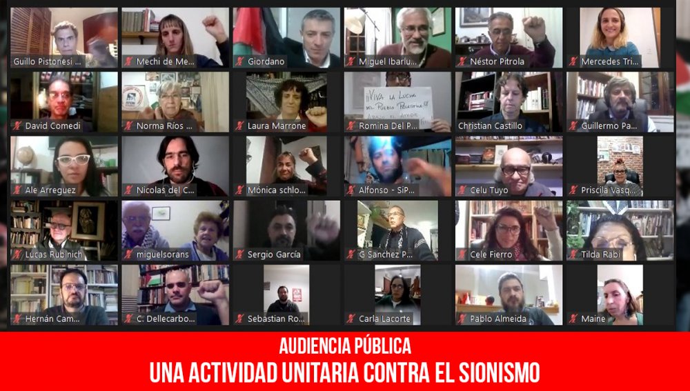 Audiencia pública / Una actividad unitaria contra el sionismo