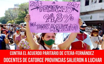 Contra el acuerdo paritario de Ctera-Fernández / Docentes de catorce provincias salieron a luchar