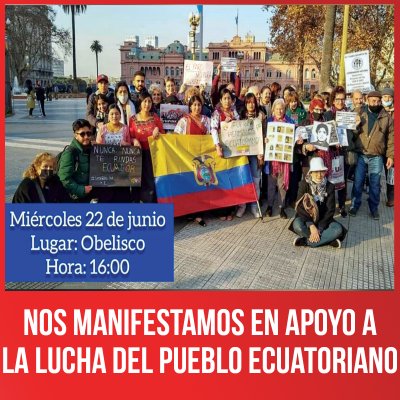 Nos manifestamos en apoyo a la lucha del pueblo ecuatoriano