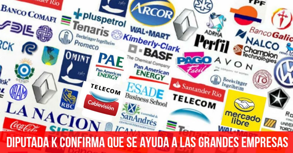 Diputada K confirma que se ayuda a las grandes empresas
