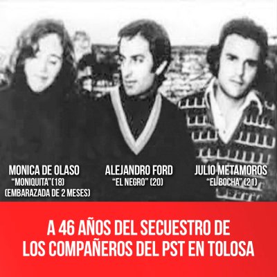 A 46 años del secuestro de los compañeros del PST en Tolosa