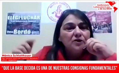 Mónica Schlotthauer: "que la base decida es una de nuestras consignas fundamentales".