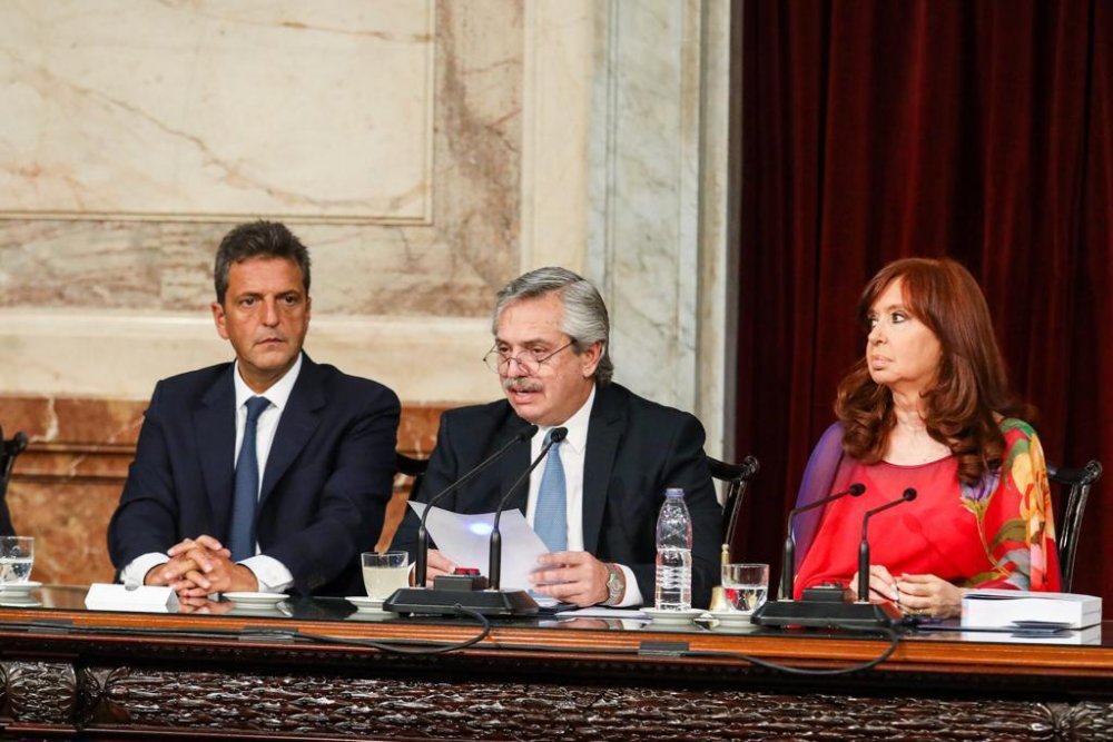 El doble discurso de Alberto en el Congreso