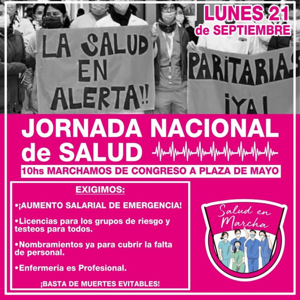 Lunes 21 – Marchas por Salud y Tierra-Vivienda