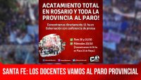 Santa Fe: los docentes vamos al paro provincial