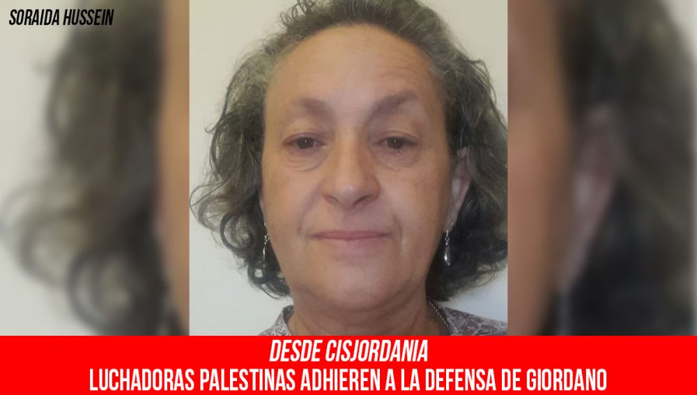 Desde Cisjordania, luchadoras palestinas adhieren a la defensa de Giordano