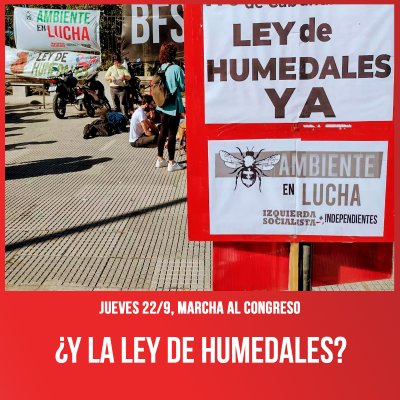 Jueves 22/9, marcha al Congreso / ¿Y la Ley de Humedales?