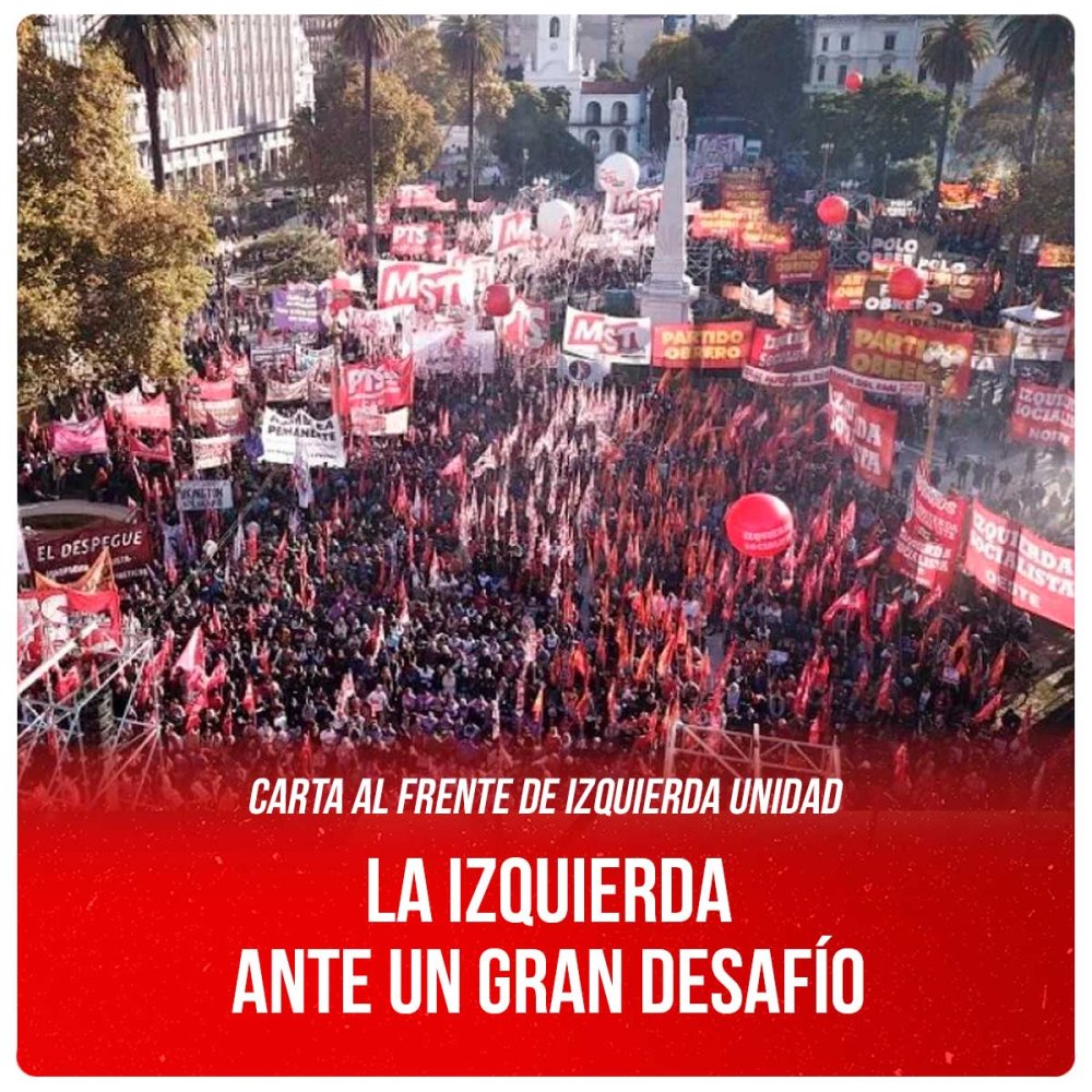 Carta al Frente de Izquierda Unidad / La izquierda ante un gran desafío