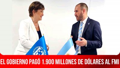 El gobierno pagó 1.900 millones de dólares al FMI