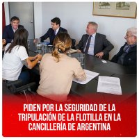 Piden por la seguridad de la tripulación de la Flotilla en la Cancillería de Argentina