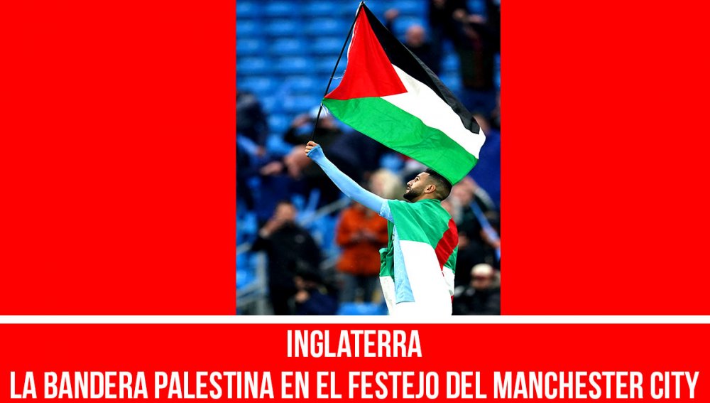 Inglaterra: la bandera palestina en el festejo del Manchester City