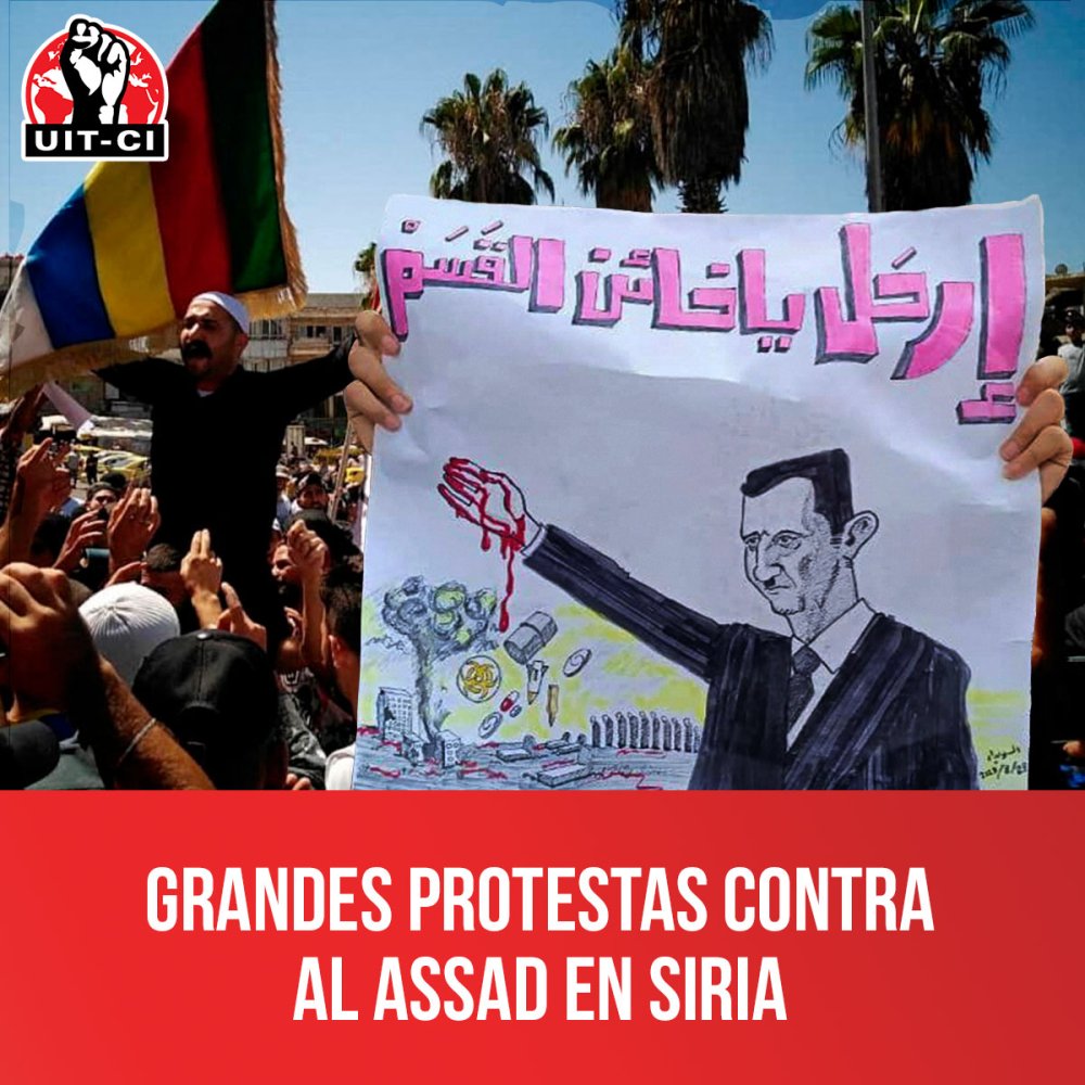 Grandes protestas contra al Assad en Siria