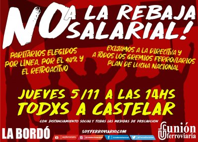 Paritaria ferroviaria: 7% es rebaja salarial