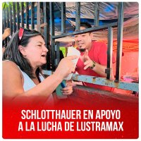 Schlotthauer en apoyo a la lucha de Lustramax
