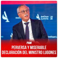 Pami / Perversa y miserable declaración del ministro Lugones