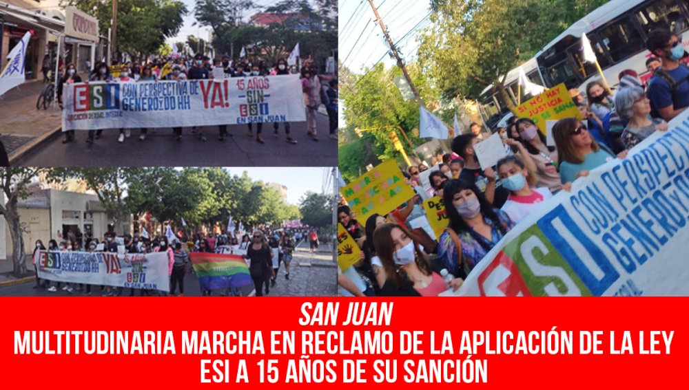 San Juan – Multitudinaria marcha en reclamo de la aplicación de la ley ESI a 15 años de su sanción