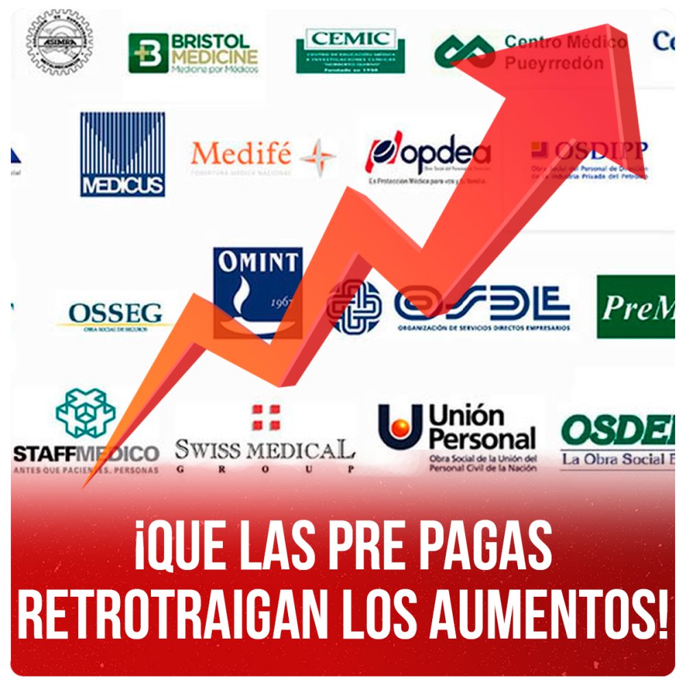 ¡Que las pre pagas retrotraigan los aumentos!