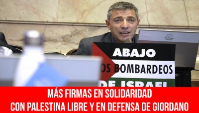 Más firmas en solidaridad con Palestina libre y en defensa de Giordano