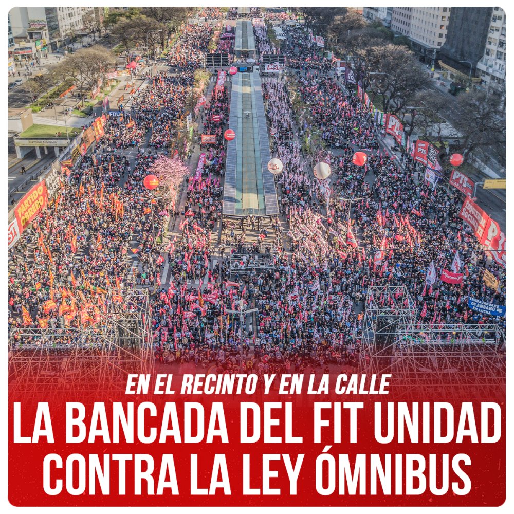 En el recinto y en la calle / La bancada del FIT Unidad contra la Ley Ómnibus