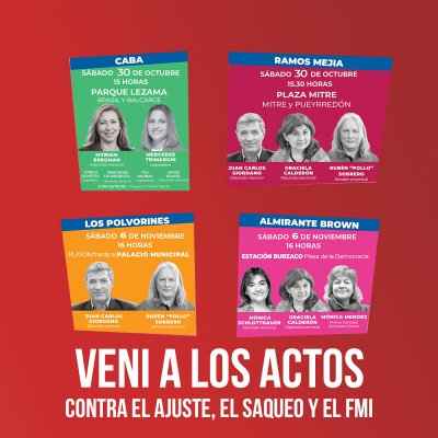 Vení a los actos / Contra el ajuste, el saqueo y el FMI