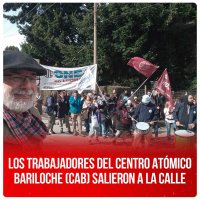 Los trabajadores del Centro Atómico Bariloche (CAB) salieron a la calle