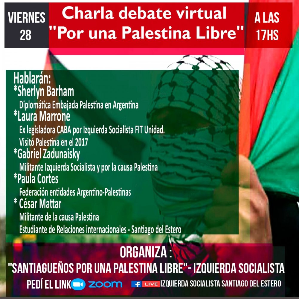 Charla virtual "Por una palestina libre"