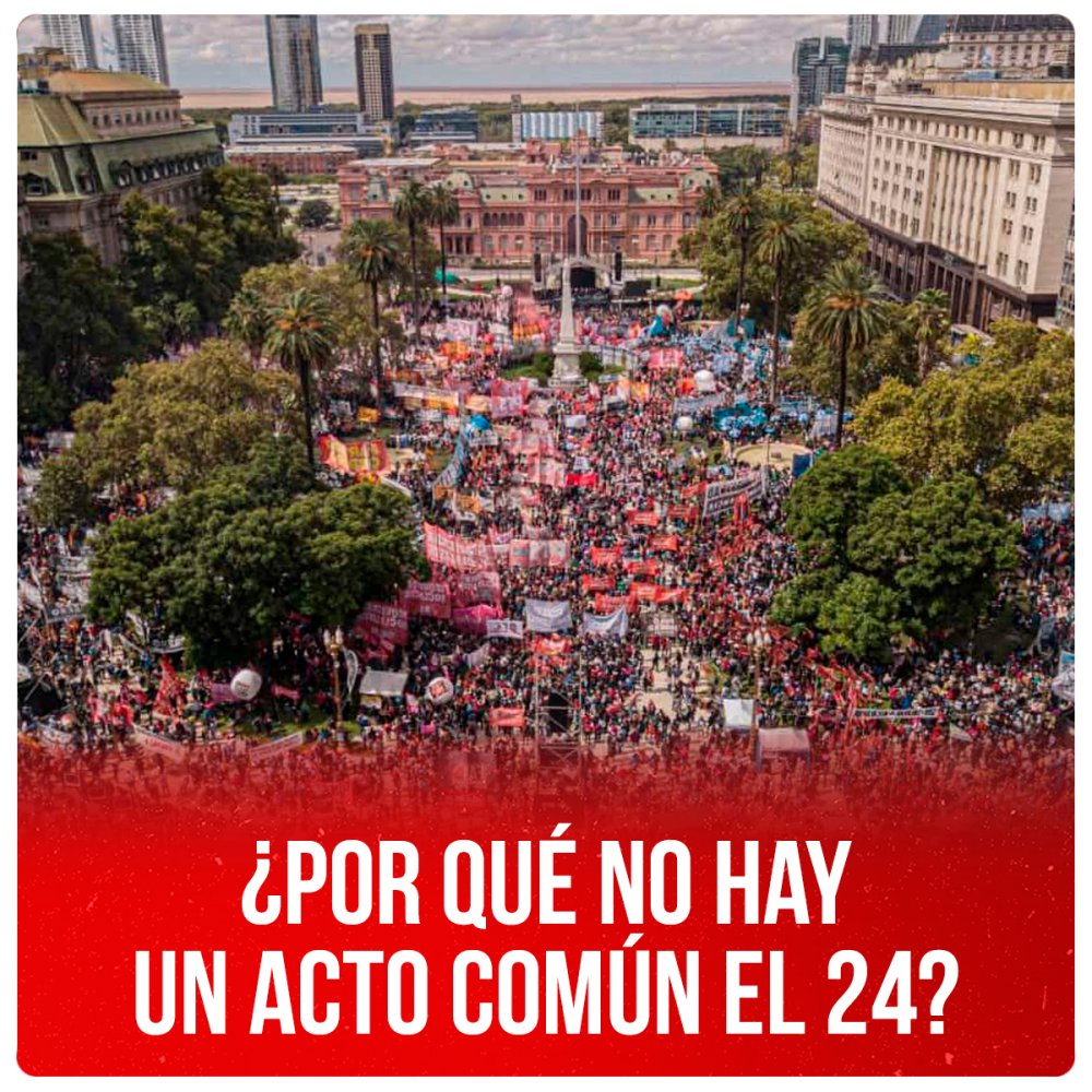 ¿Por qué no hay un acto común el 24?