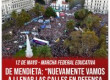 12 de mayo - Marcha federal educativa / De Mendieta: “Nuevamente vamos a llenar las calles en defensa de las universidades”