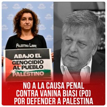 NO a la causa penal contra Vanina Biasi (PO) por defender a Palestina