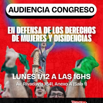 Audiencia pública en el Congreso en defensa de los derechos de las mujeres y disidencias