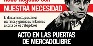 Acto en las puertas de Mercado Libre en La Matanza / Diputada Schlotthauer: “Galperín hace usura con nuestra necesidad”