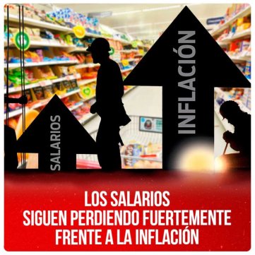 Los salarios siguen perdiendo fuertemente frente a la inflación