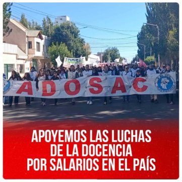 Apoyemos las luchas de la docencia por salarios en el país