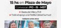 Acto unitario del 1º de mayo / “Pollo” Sobrero y diputado Giordano en Plaza de Mayo