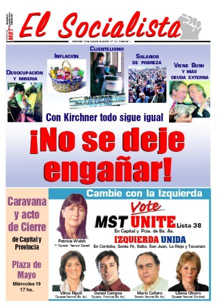 Tapa de El Socialista