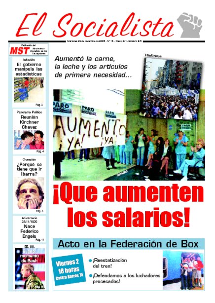 Tapa de El Socialista