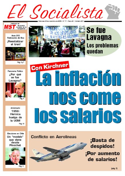 Tapa de El Socialista