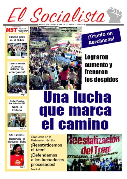 Tapa de El Socialista