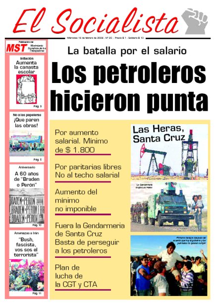 Tapa de El Socialista