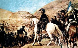Pintura que retrata a San Martn con su ejrcito liberador