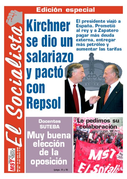 Tapa de El Socialista