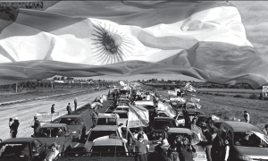 Vecinos de Gualeguaych en la ruta 14