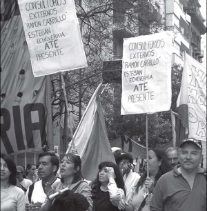 Trabajadores de ATE Salud movilizados