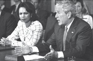Condoleezza Rice y George Bush. Los grandes derrotados