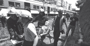 Heridos trasladados despu�s del accidente en la ex l�nea Sarmiento